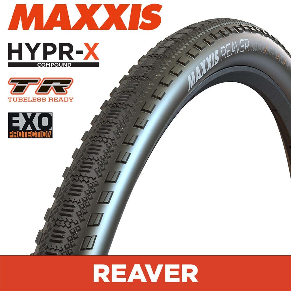 Tyre 700 x 45 Maxxis Reaver 120TPI Folding Hypr-X EXO TR Black