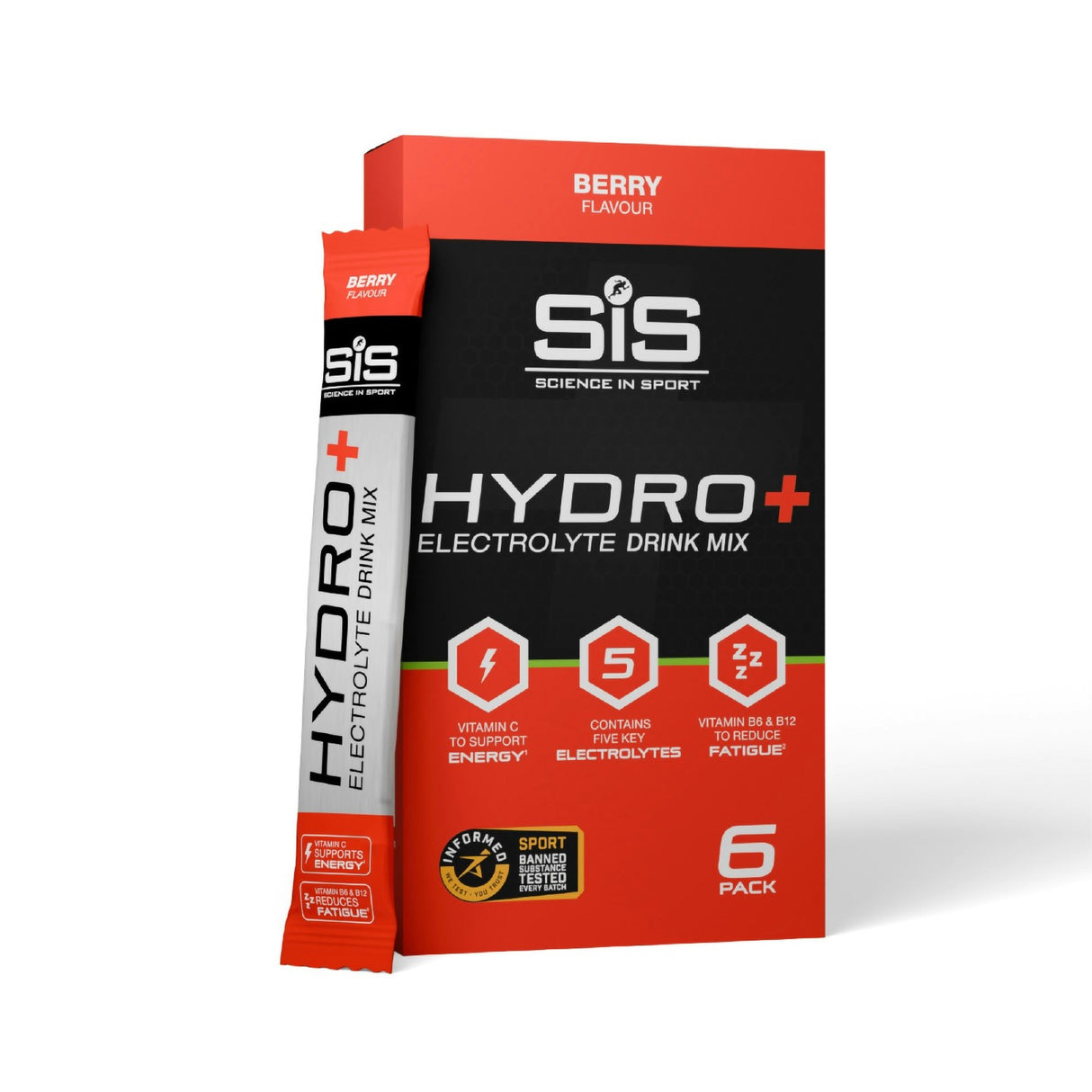 Science In Sport Hydro+ Electrolyte Drink Mix - Berry (6 Pack)
