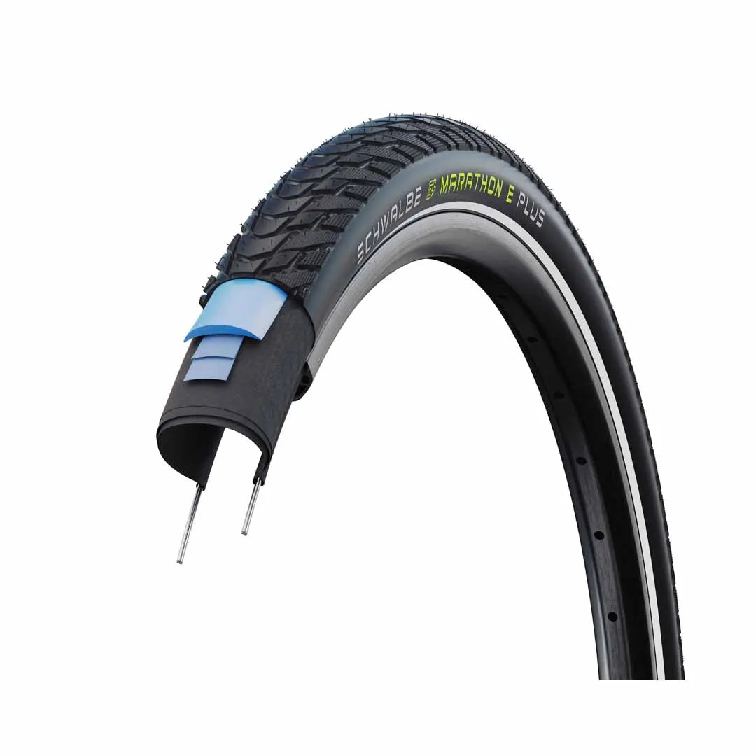 Tyre 28 x 1.75 Schwalbe Marathon E-Plus Tube Black Reflective Wirebead