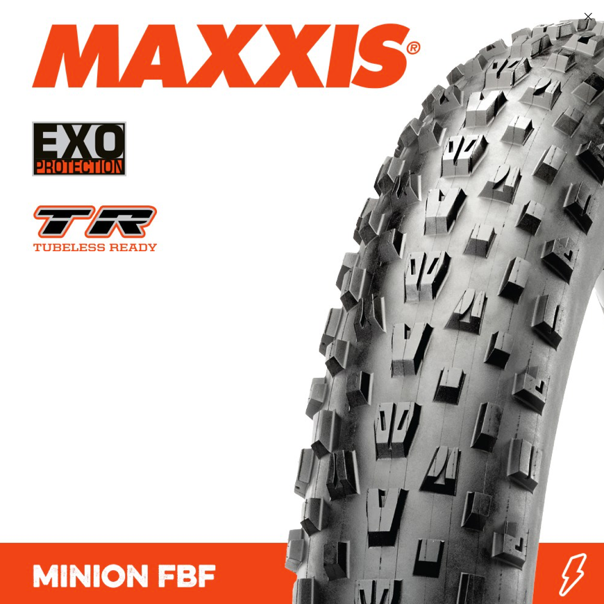 Maxxis Minion FBF Fat Bike Tyre 27.5 x 3.80 EXO TR Folding 120TPI Ivanhoe Cycles