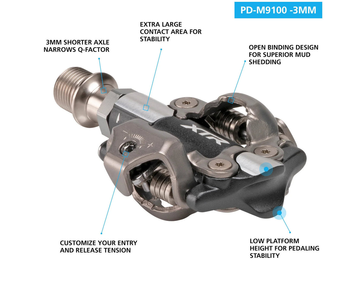 Shimano PD-M9100 XTR Race SPD Pedals breakdown