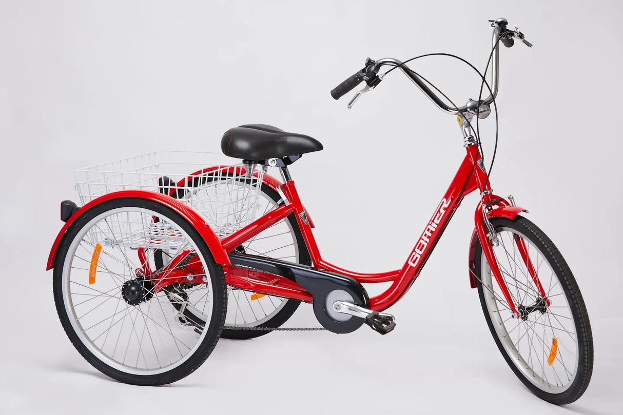 Gomier 2500 Series 24" Adult Tricycle 3-Speed Nexus Bright Red