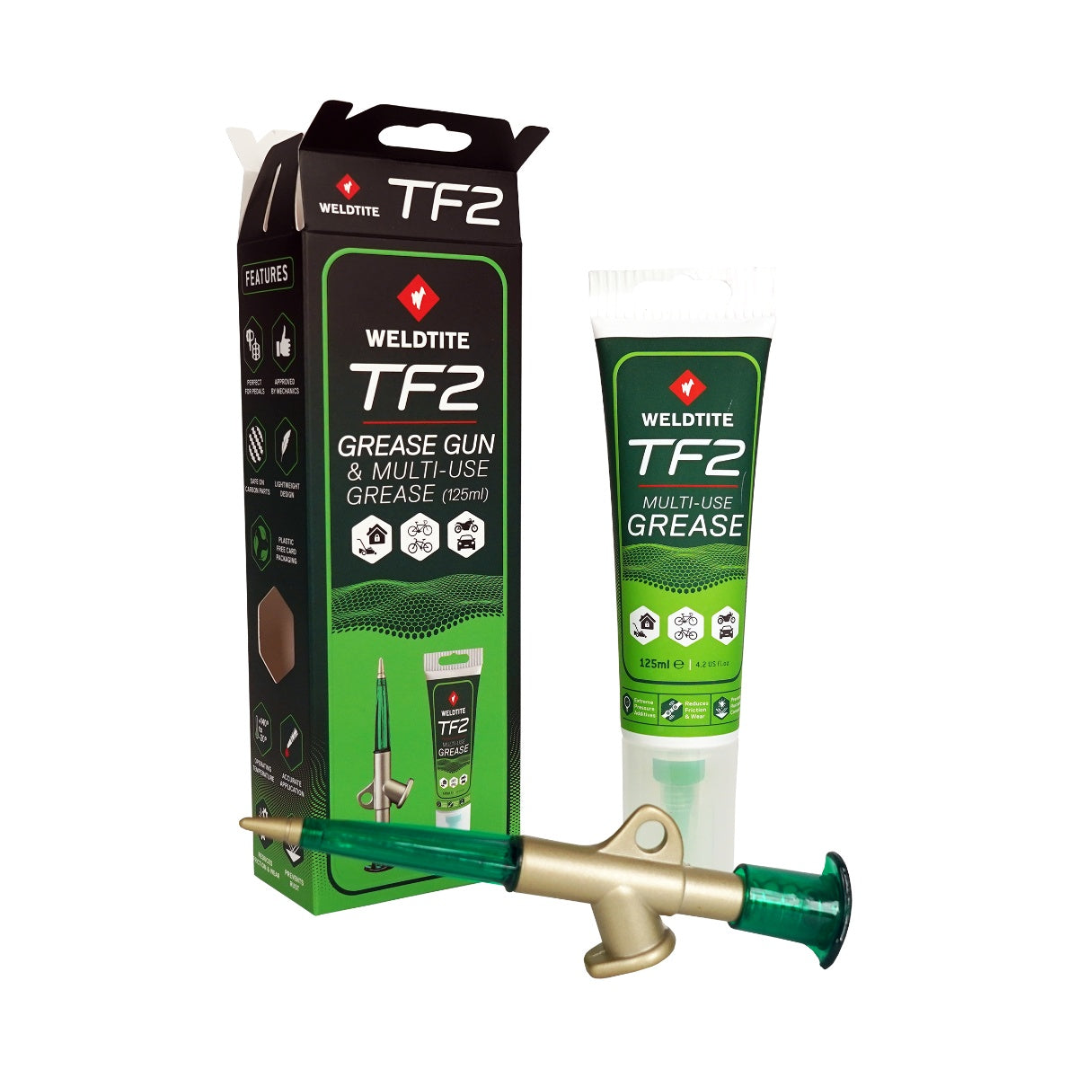 Weldtite Grease Gun + Multi-Use Bike Grease Tube 125mL