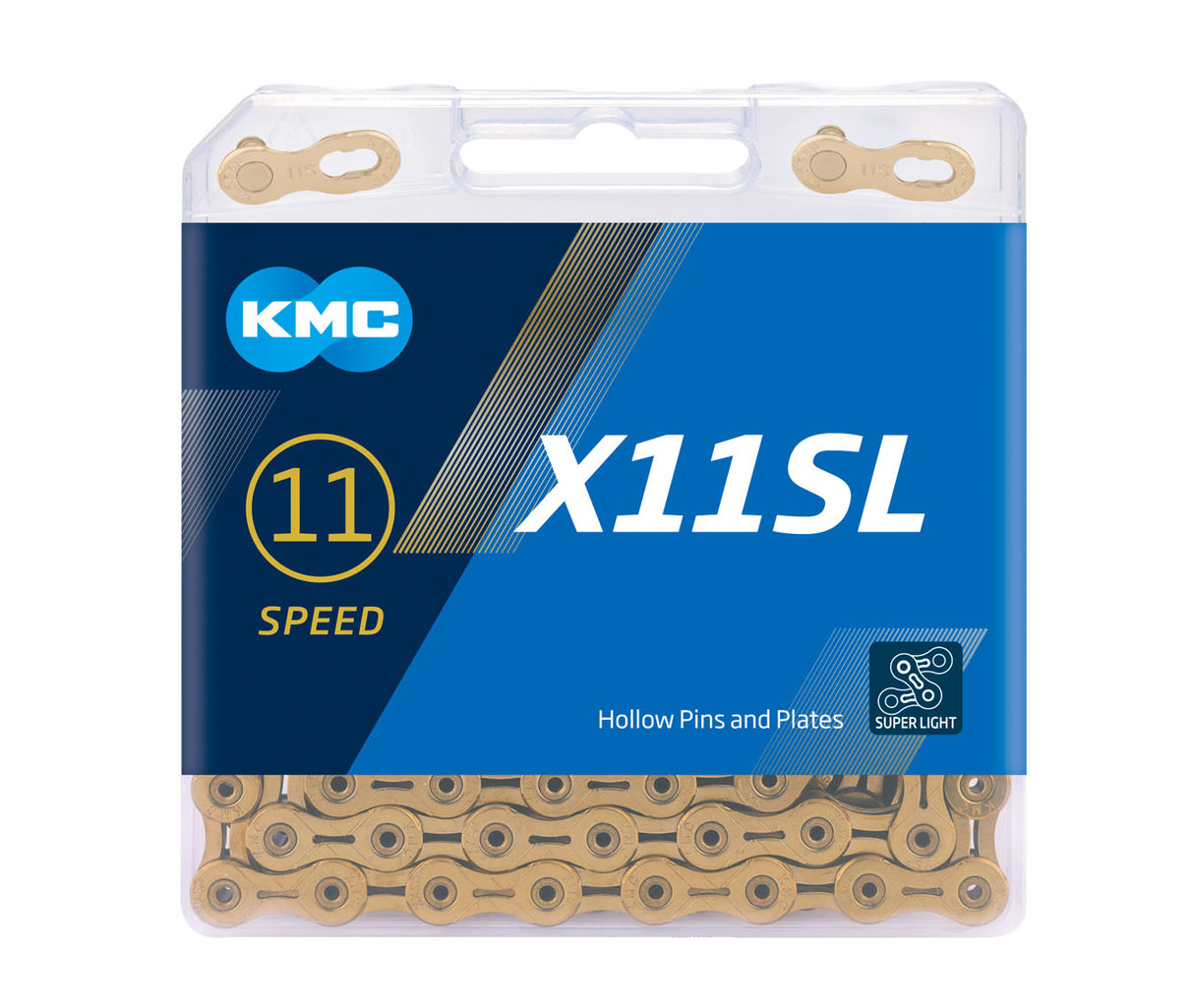 Chain 11 Speed KMC X11SL Narrow 1/2" x 11/128" Gold 116L