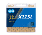 Chain 11 Speed KMC X11SL Narrow 1/2" x 11/128" Gold 116L