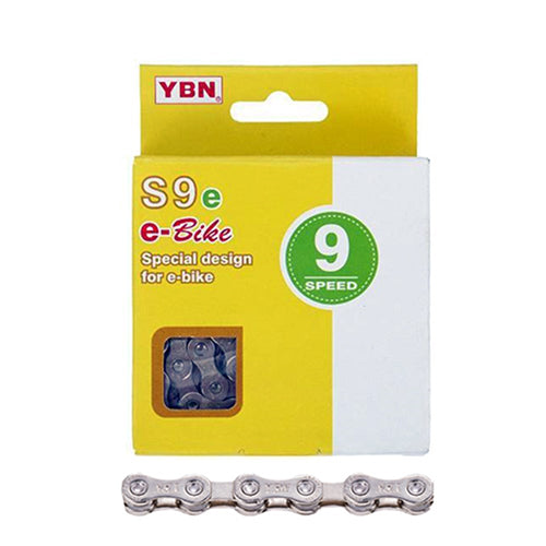 Chain 9 Speed YBN S9E E-Bike 1/2 x 11/128 136L Silver