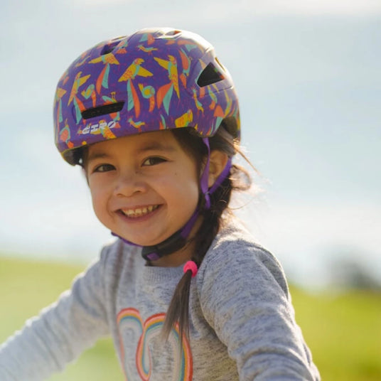 Kids Helmet being worn by a young girl