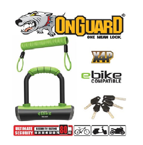 OnGuard Pitbull E-Bike Mini 8006E 9cm x 14cm Key U-Lock