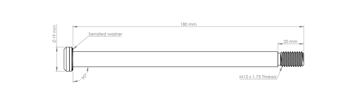 Axle Rear Burgtec Rear Thru-Axle 12x180mm M12x1.75