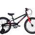 ByK E350 MTB in black with red highlights and training wheels