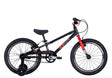 ByK E350 MTB in black with red highlights and training wheels