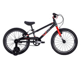 ByK E350 MTB in black with red highlights and training wheels