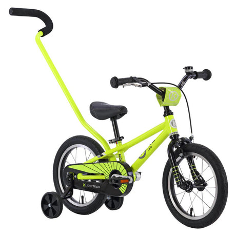 ByK E-250 14-inch Kids Bike, fluro yellow and black with push handle