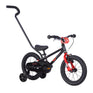 ByK E250 MTBX1 14-inch kids bike in black/red with push handle