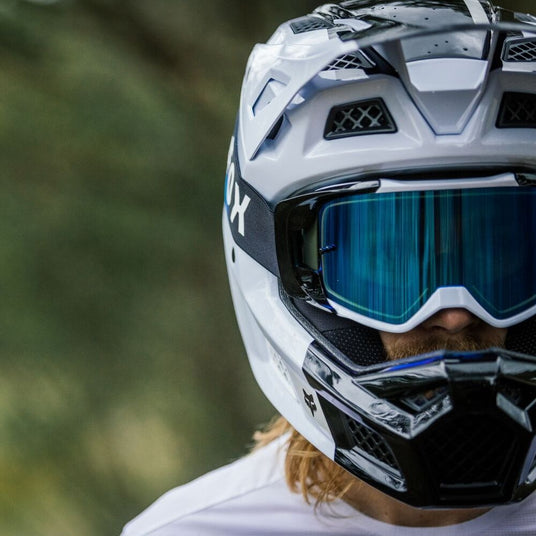 Rider with a Full-Face MTB Helmet