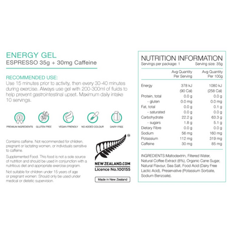 PURE Energy Gel 35g - Espresso Coffee