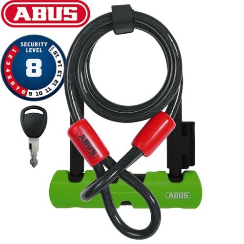 ABUS Ultra 410 U-Bolt 140mm Key U Lock + 10mm Cable