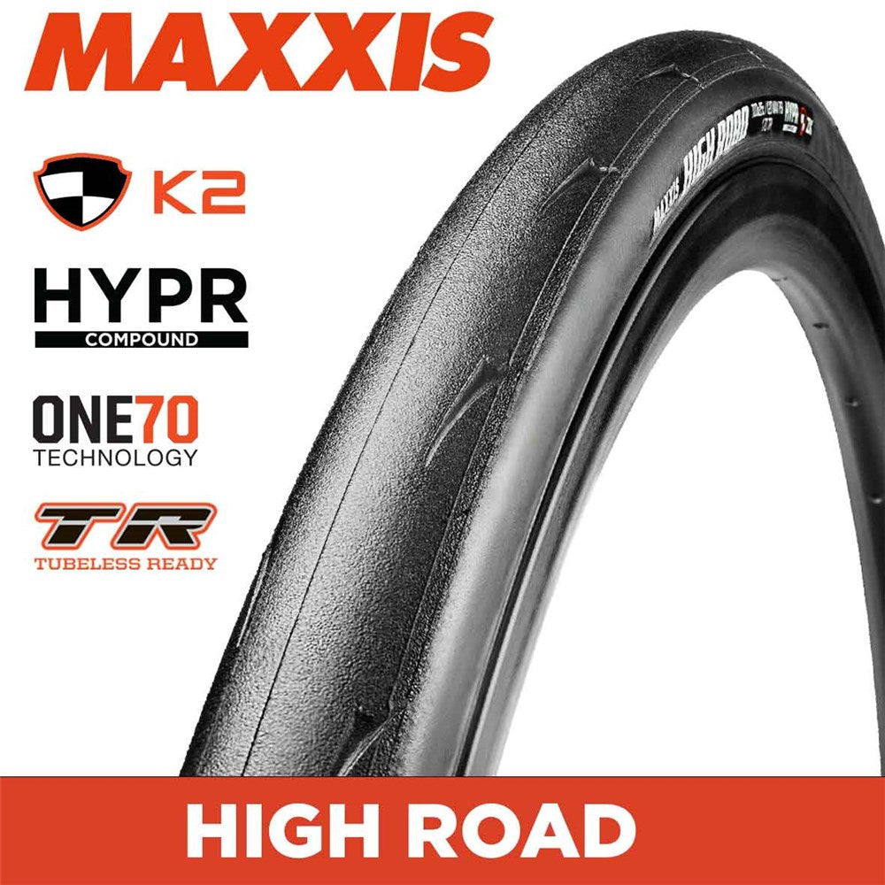 Tyre 700 x 25 Maxxis High Road Tubeless Ready Folding 170TPI HYPR ZK