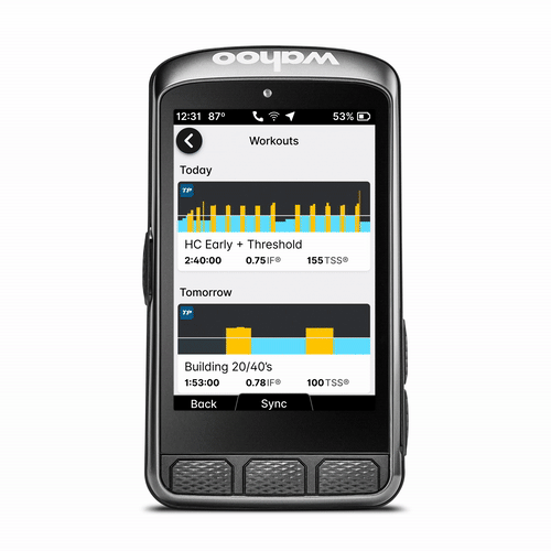 Wahoo ELEMENT ACE GPS screen scroll through