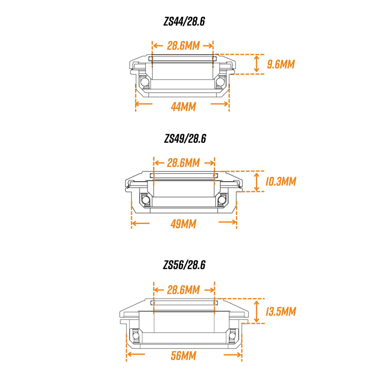 FUNN Descend ZS44/28.6 Upper Headset Cup Set