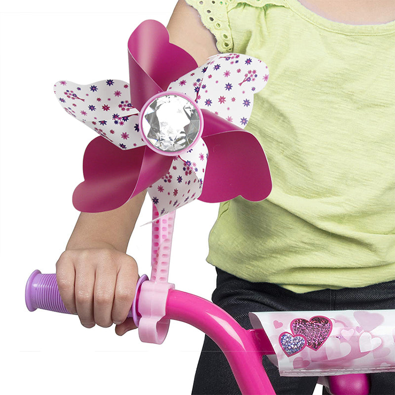 Kids Clip-on Windmill Flower Handlebar Decoration - Pink