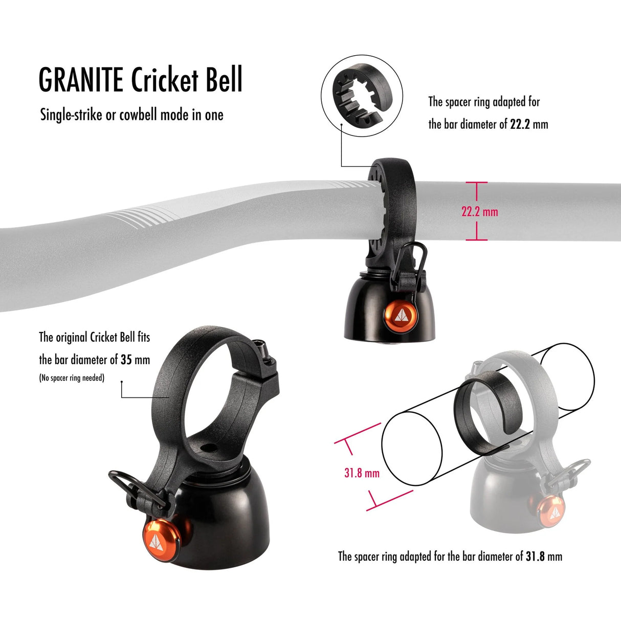 Granite Cricket Bell Dual-Mode