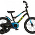 GT grunge 16-inch kids bike in black with yellow and blue highlights. Includes a rear mudguard and race plate. 