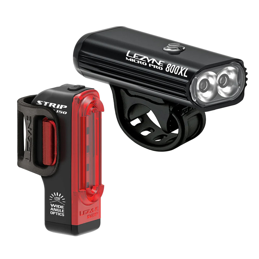 Lezyne Micro Drive Pro 800XL/Strip Drive 150 USB Light Set