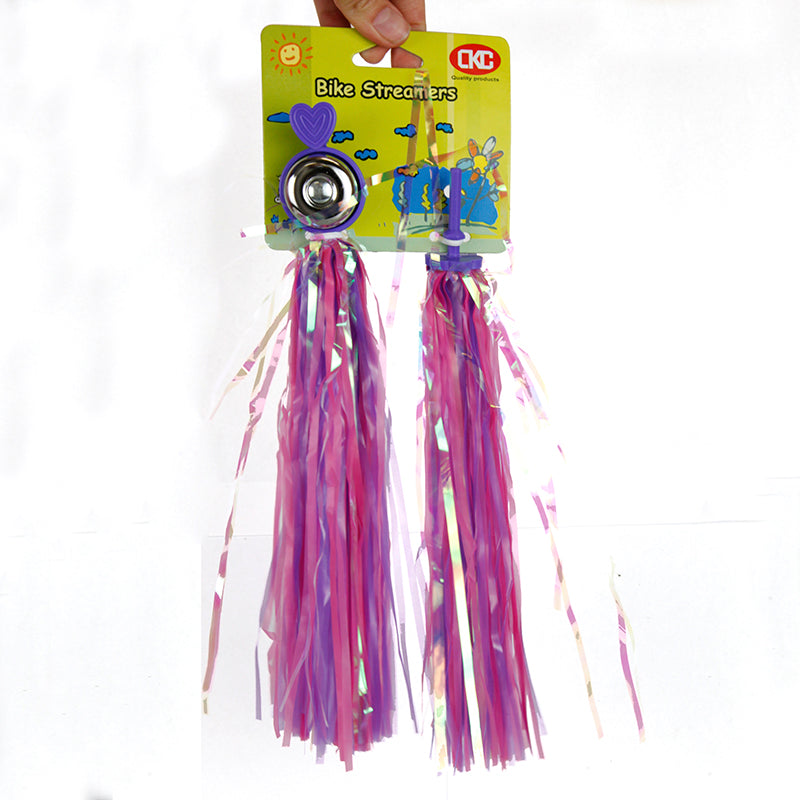 Kids Handlebar Streamers with Bell - Purple