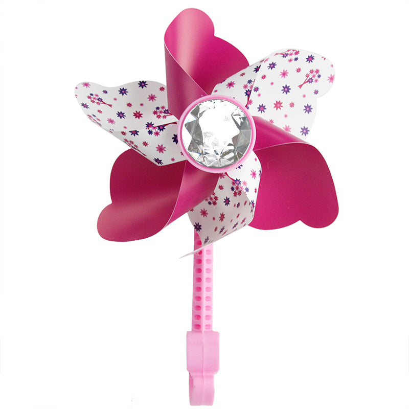 Kids Clip-on Windmill Flower Handlebar Decoration - Pink