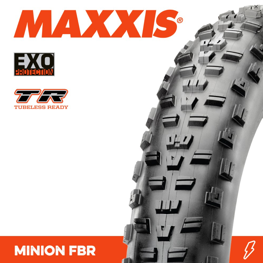 Maxxis Minion FBR Fat Bike Tyre 27.5 x 3.80 EXO TR Folding 120TPI Ivanhoe Cycles