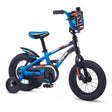 Mongoose LilGoose 12-inch Kids Bike, black and blue with race plate and rear mudguard