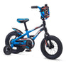 Mongoose LilGoose 12-inch Kids Bike, black and blue with race plate and rear mudguard