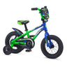 Mongoose LilGoose 12-inch Kids Bike, blue and green with race plate and rear mudguard