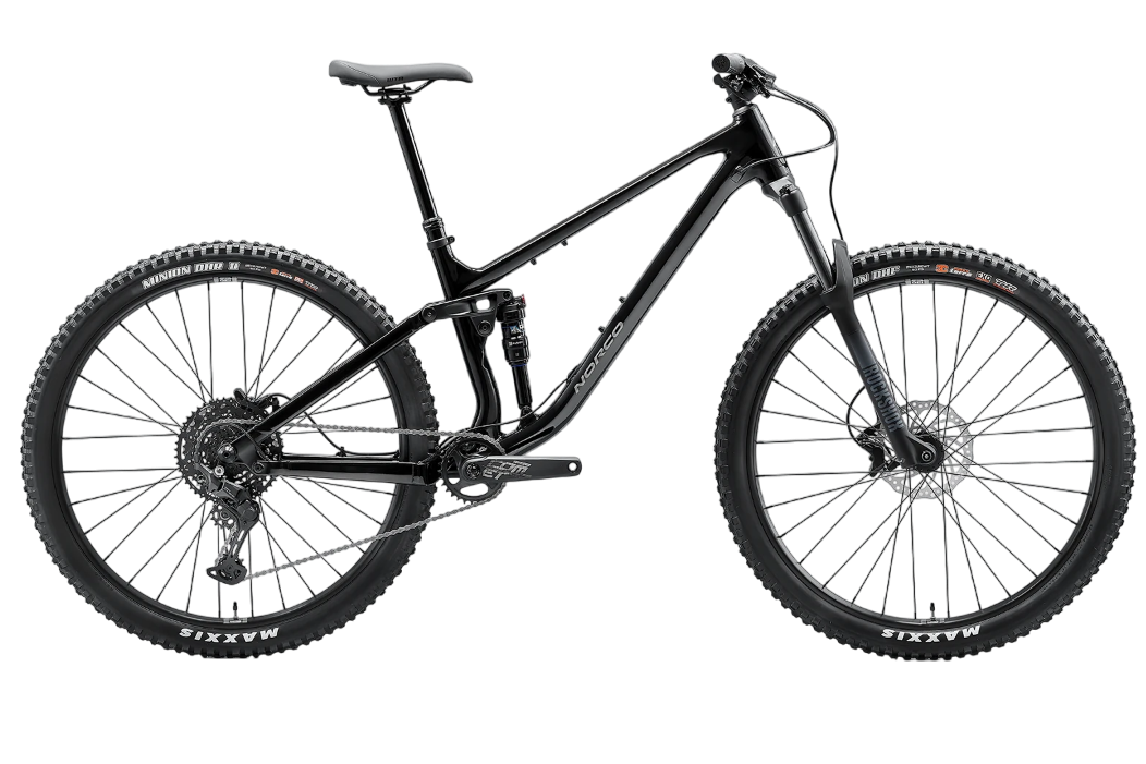 Noro Fluid FS A3 (2025) dual-suspension mountain bike in Black Tusk colourway.