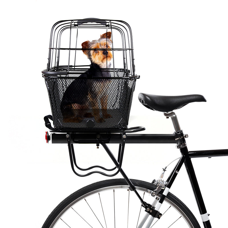 Pet Carrier Quick-Release Wire Rear Basket with Lid (8858)