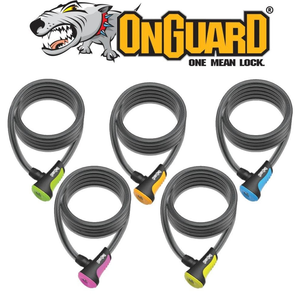 OnGuard Neon 8167 120/8mm Key Cable Lock (mixed colours)