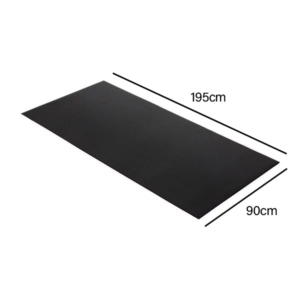 BPW Indoor Trainer Floor Mat PVC 195cm x 90cm Black