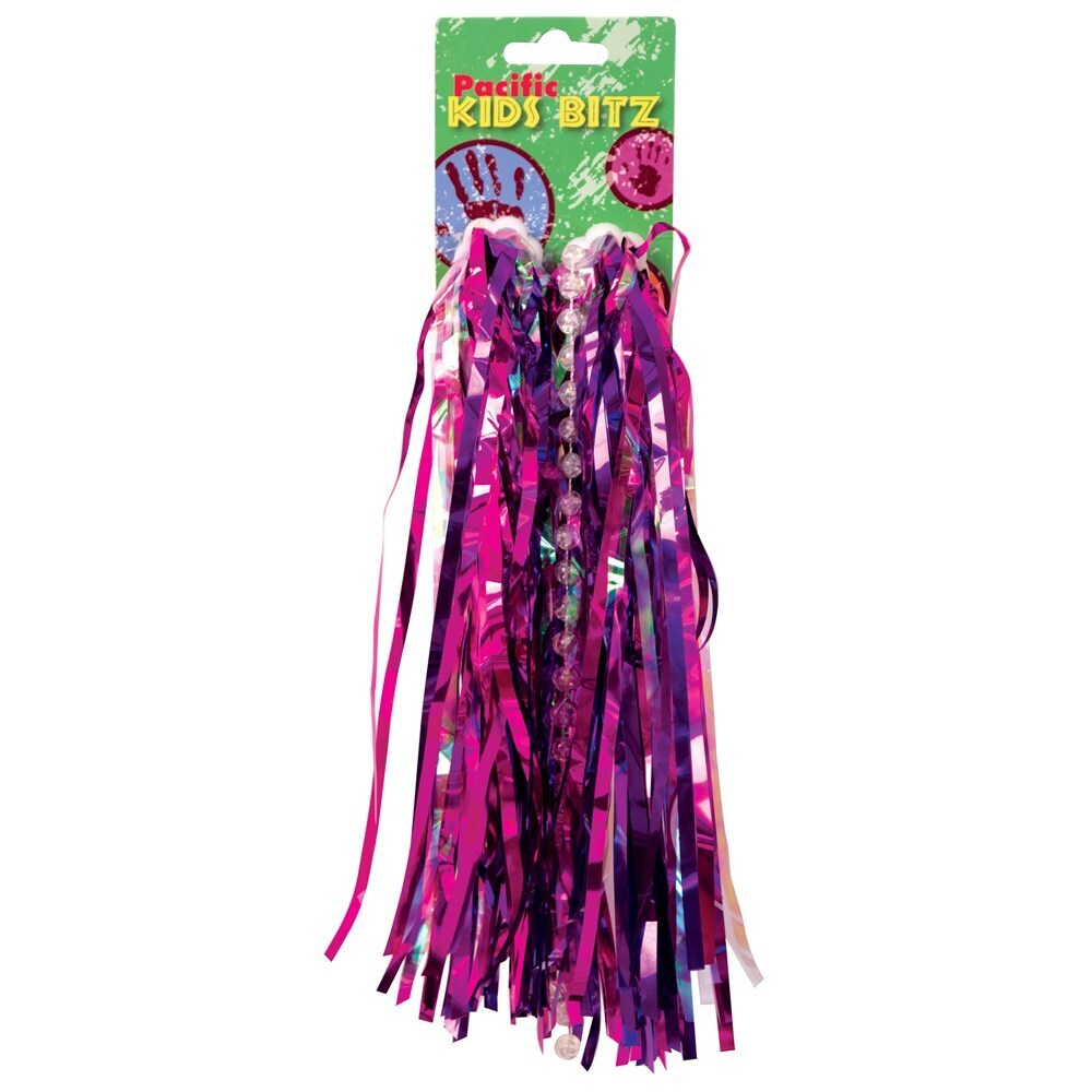 Pacific Beaded Handlebar Streamers - Pink & Purple