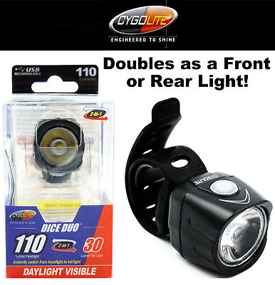 Cygolite Dice Duo 110lm Front/Rear Light