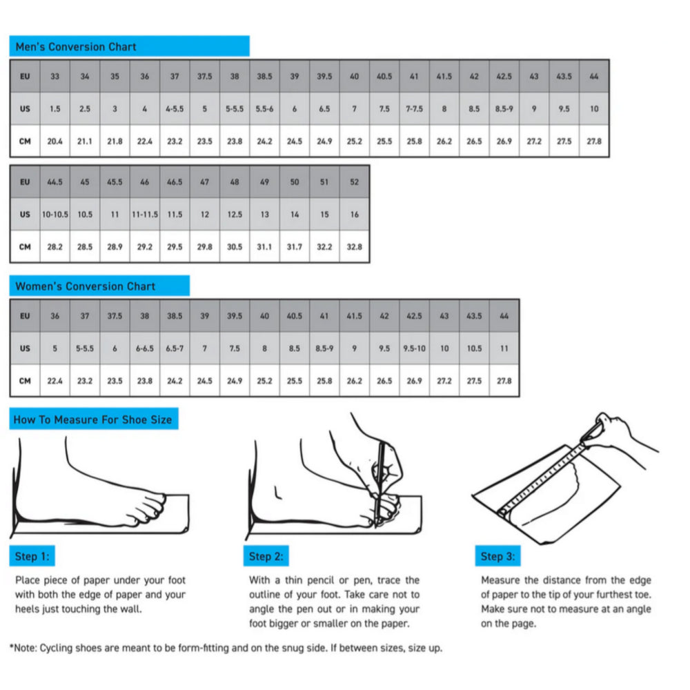 Shimano Shoes Sizing Guides