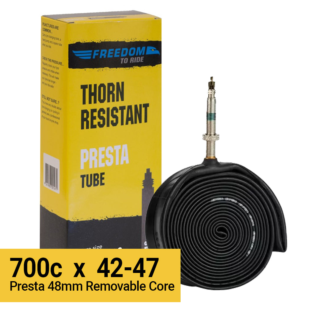 Tube 700 x 42-47 Freedom Thorn Resistant Presta Removable Core 48mm