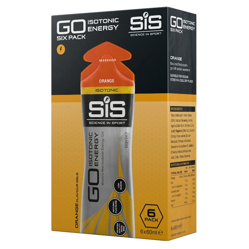 Science In Sport GO PLUS Isotonic Energy Gel 60ml - Orange (6 pack)