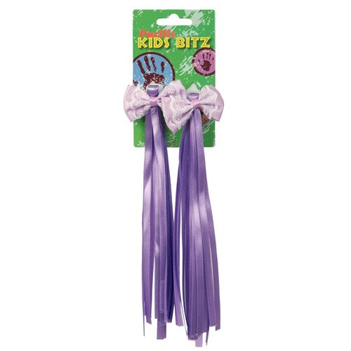 Pacific Purple Bow Handlebar Streamers