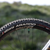 Vittoria Agarro Trail mountain bike tyre with anthracite sidewall mounted to wheel