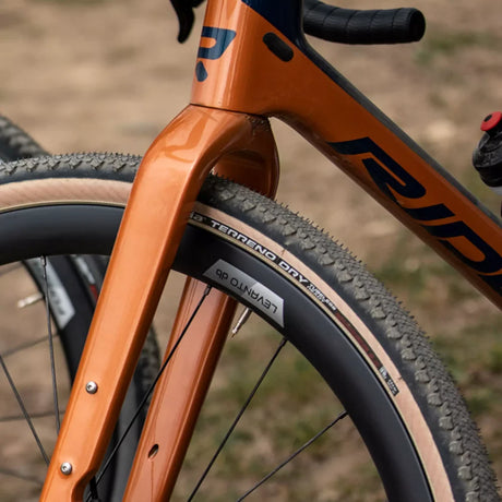 Vittoria Terreno Dry in Tan sidewall on a gravel bike