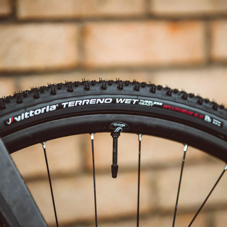 Vittoria Terreno Wet Gravel tyre mounted on a bike