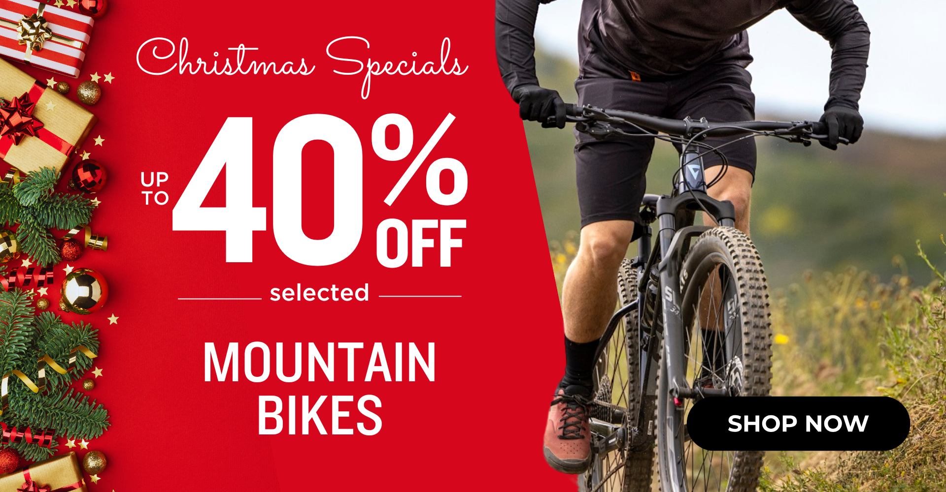 Xmas Specials: up to 40% off mountain Bikes